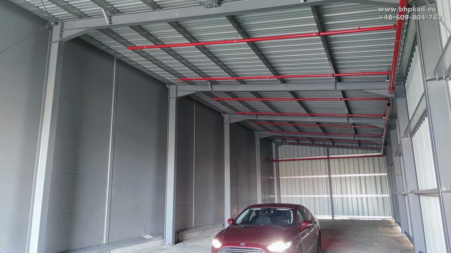 Konstrukcja stalowa. 8x31x(6-4,8)m. BHP KAD. Bartoszyce. Producent.