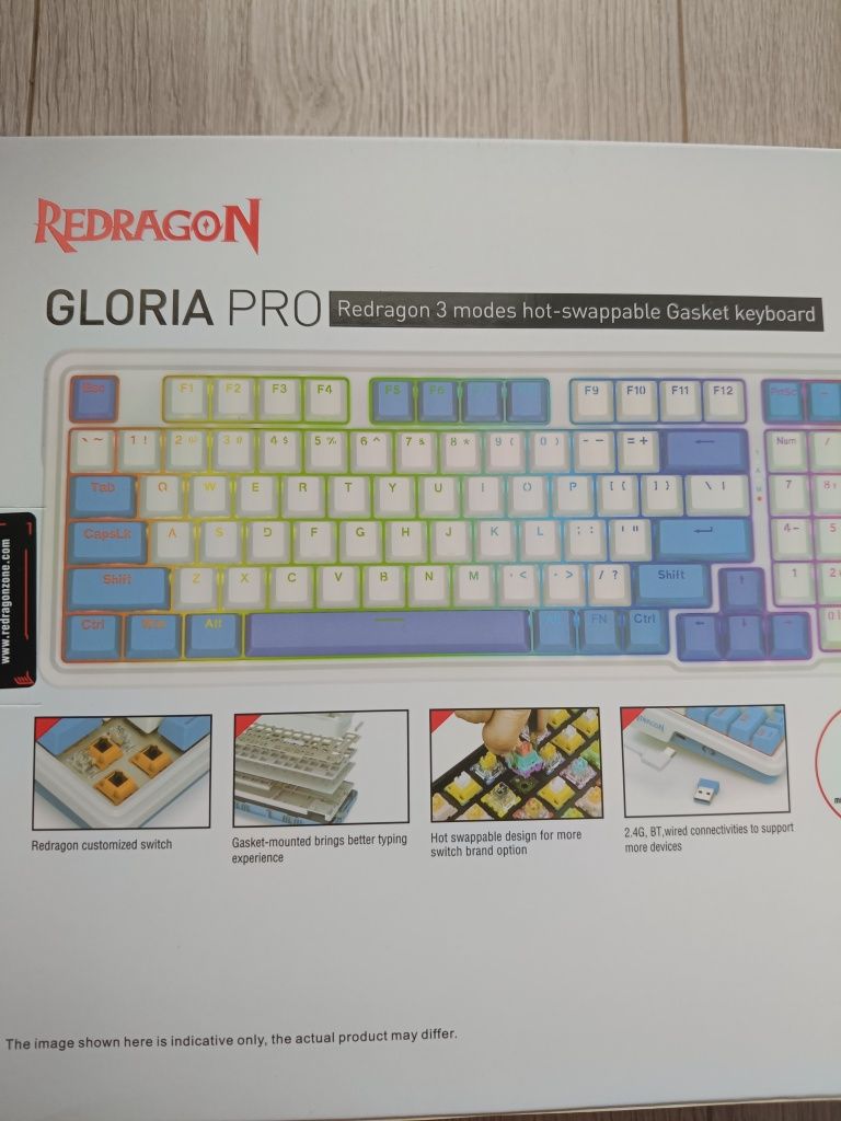 Klawiatura mechaniczna Redragon Gloria Pro Bumblebee RGB HOT-SWAP