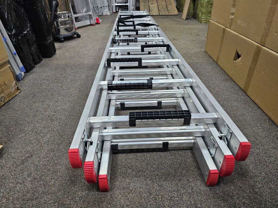 Трьохсекційна Алюмінієва Драбина 7,9м  3х12 до 150 кг Широкі сходинки