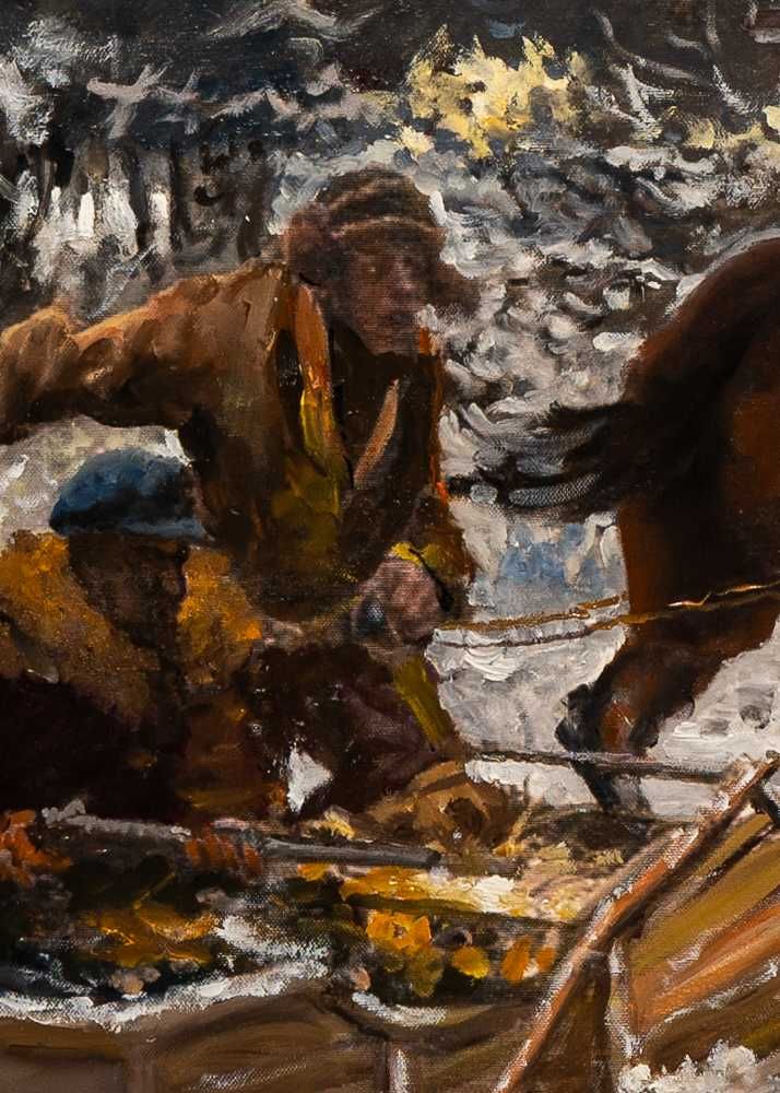 PIĘKNY DUŻY OBRAZ inspirowany twórczością Alfreda Wierusza-Kowalskiego