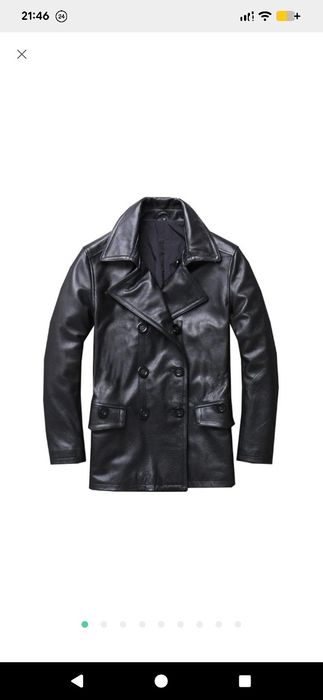 Чоловіче пальто бушлат шкіряний куртка the end італія