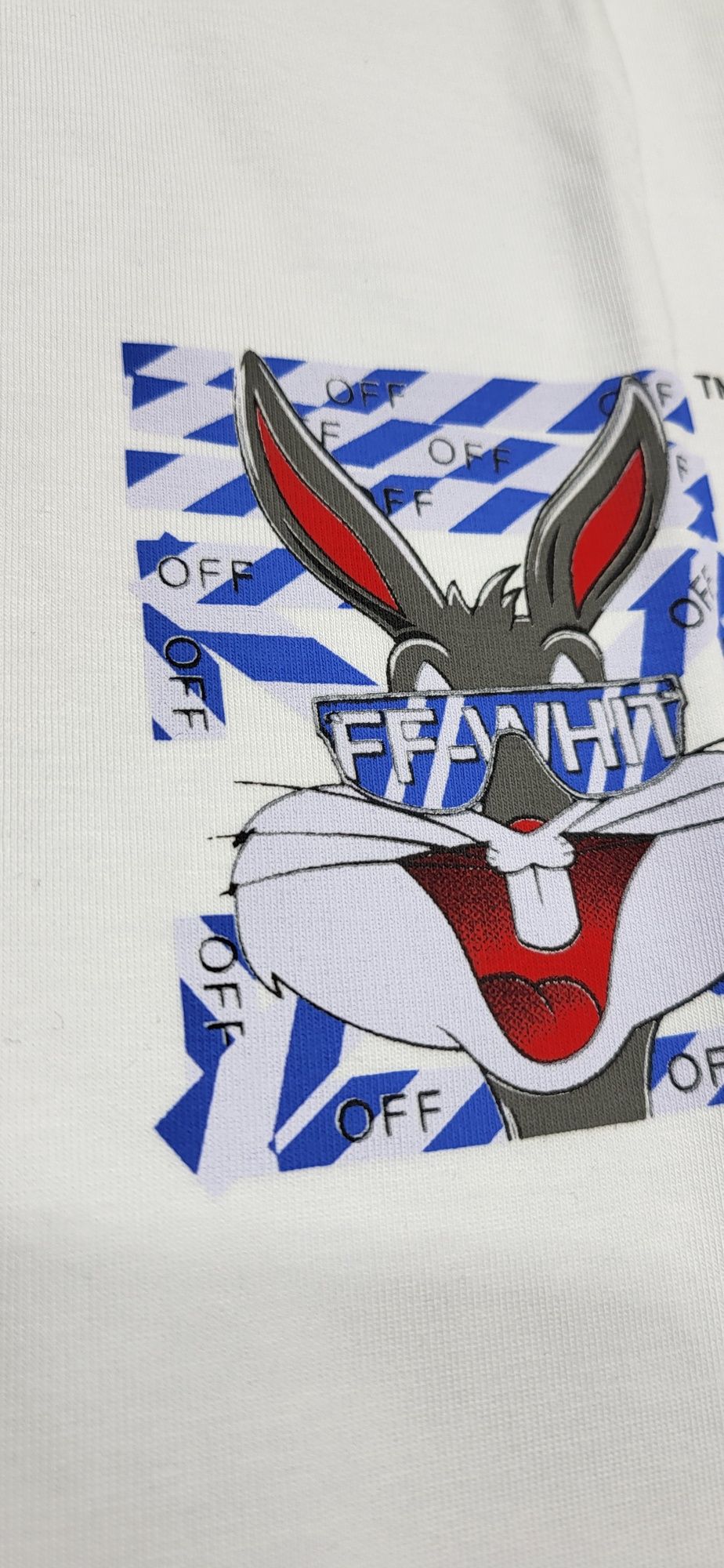 Off white biała koszulka męska t-shirt logo królik bugs S M