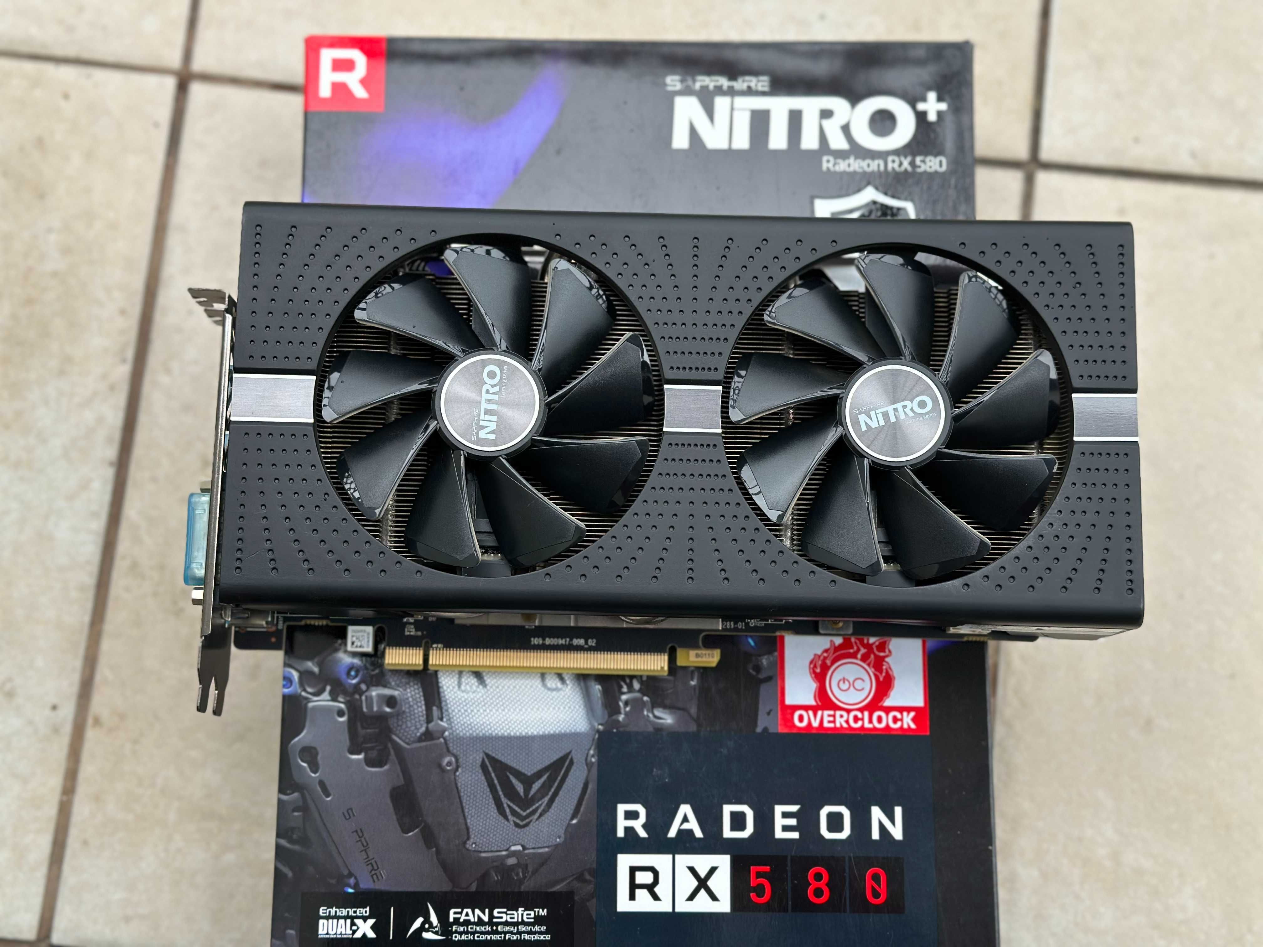 Ігрова Відеокарта Radeon  RX 580 Sapphire NITRO+ 4gb, як нова, пломба