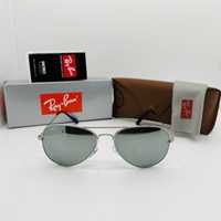 Солнцезащитные очки Ray Ban Aviator 3025 Silver-Mirrored 58мм стекло