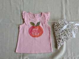 Uroczy różowy T-shirt jabłko 74-80 Minoti