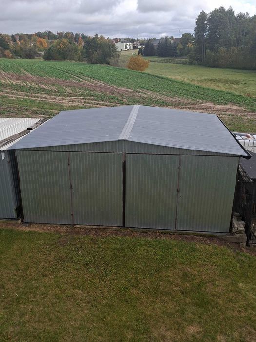 Garaż blaszany 5x6 używany, styropian, płyta OSB w środku