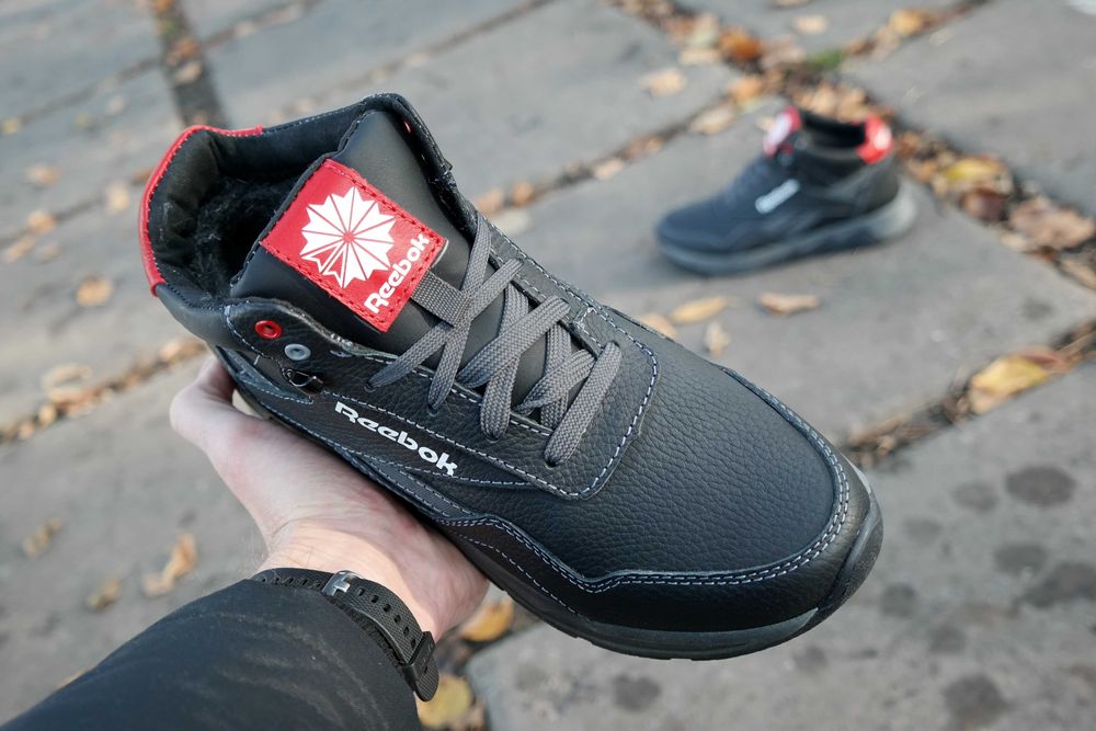 Кожаные мужские зимние кроссовки Reebok Зимові кросівки чоловічі