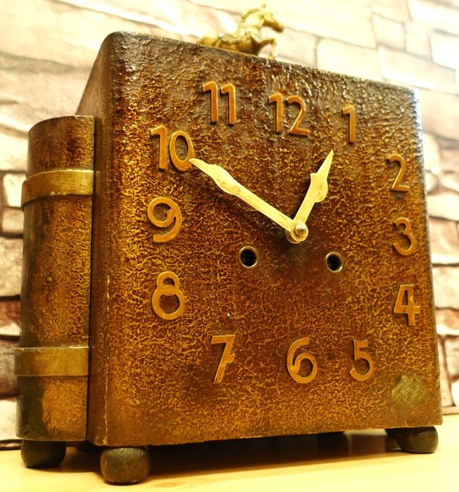 Stary, niespotykany ,zegar kominkowy-gabinetowy H.A.U