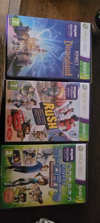 3 gry na xbox 360 Disneyland,  rush , kinekt sports