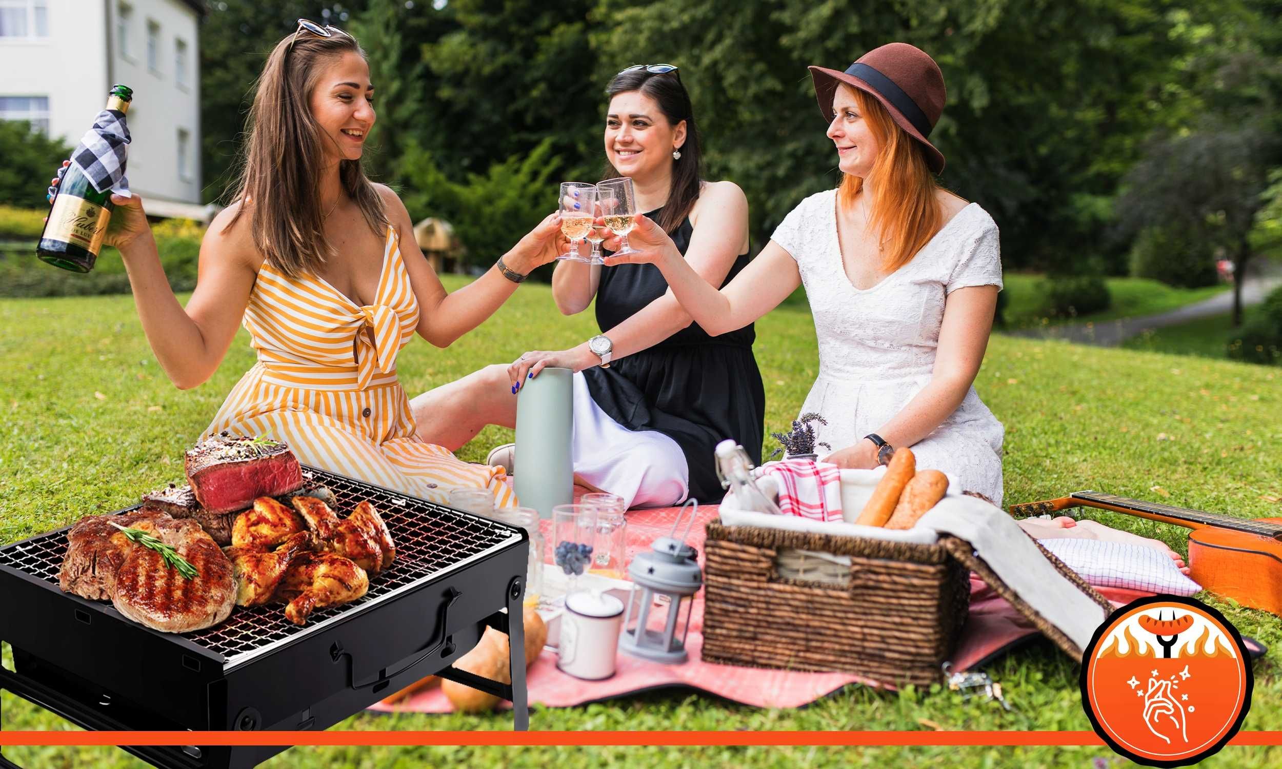 GRILL SKŁADANY TURYSTYCZNY Walizka Przenośny Ogrodowy Węglowy BBQ