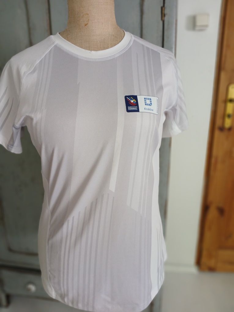 Sportowy siatkarski T-shirt szaro-biały 4F