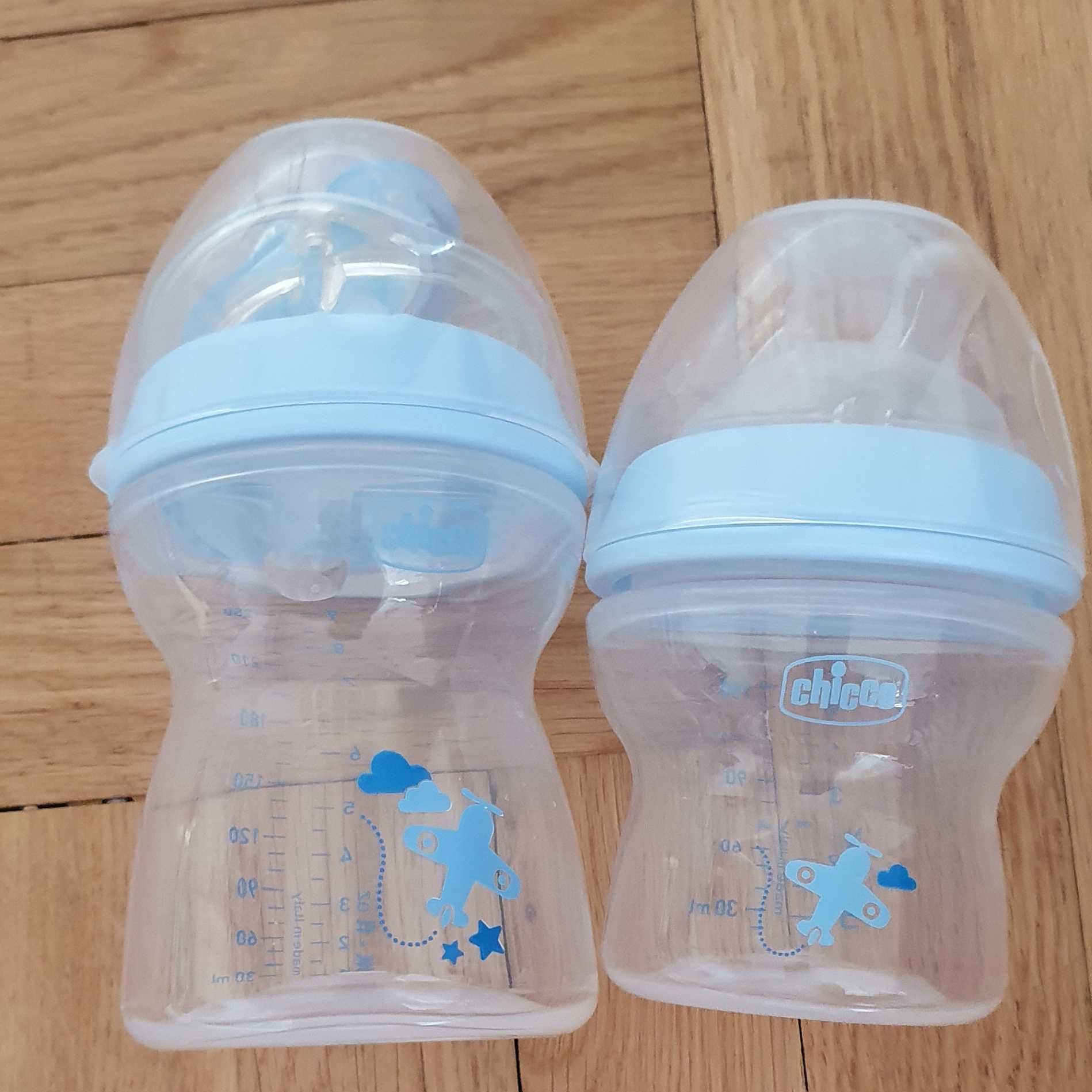 Dwie nieużywane butelki niemowlęce chicco