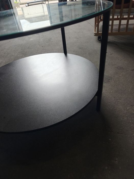 Mesa de centro tampo em vidro