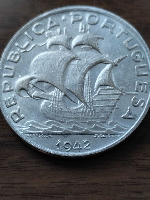 Moeda de 10 escudos de 1942, em prata