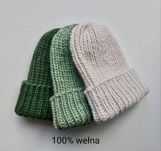 Wełniane czapki wełna wool 100% handmade vintage
