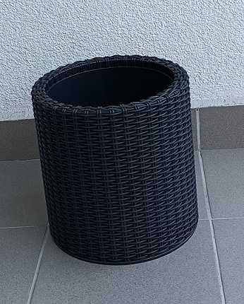 osłonka donica ze sztucznego rattanu średnia, nowa