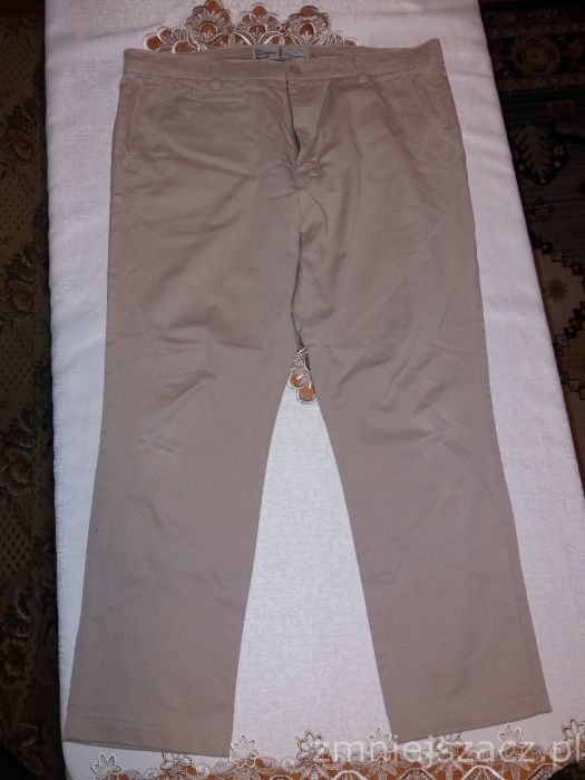 Spodnie męskie, kremowe, beżowe obw:2x49cm dł:94,5cm