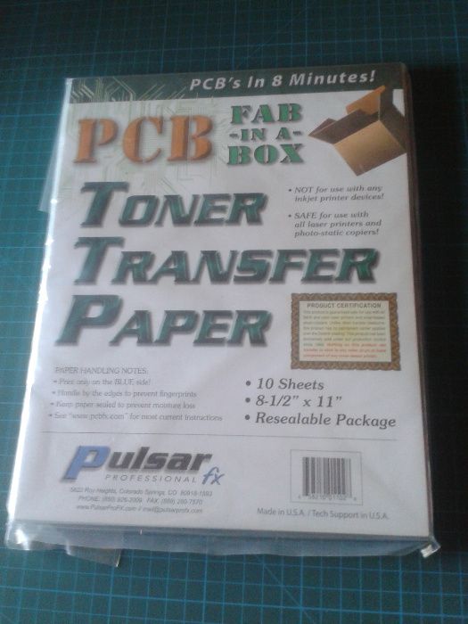 Press-n-Peel Blue Transfer Film p/ PCBs 10un