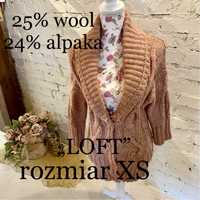 Piękny ciepły sweter LOFT wool alpaca rozmiar xs