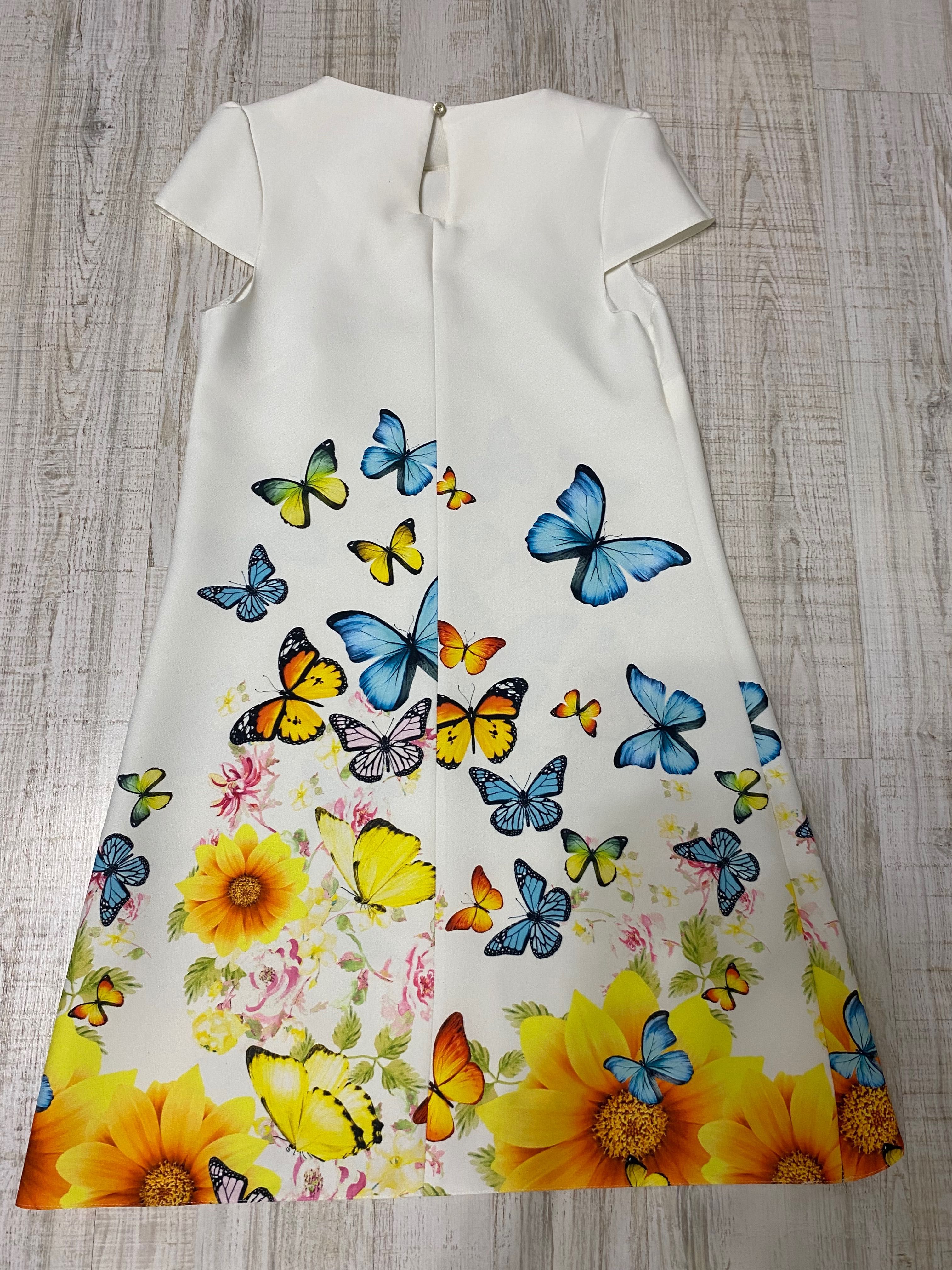 Sukienka biała w kwiaty i motylki rozmiar S