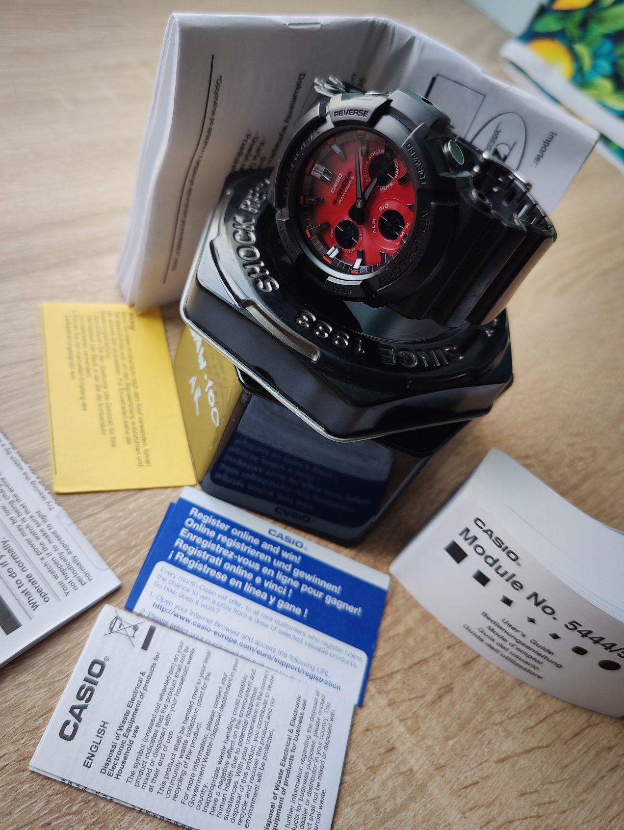 Casio G-Shock GAW-100AR-1a solar Multiband 6 instrukcja pudelko