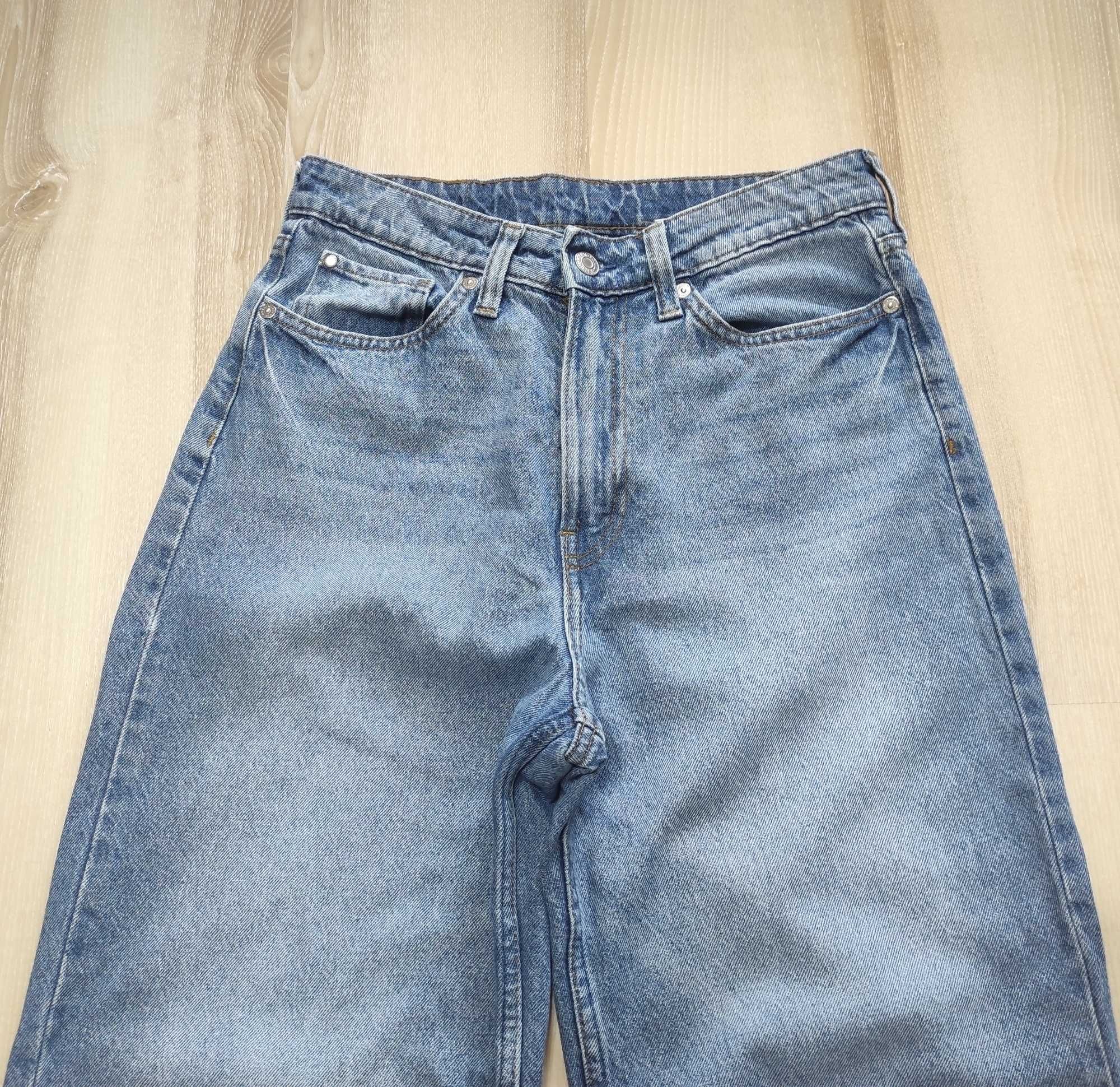 Прямые плотные джинсы трубы, джинсы-бананы Denim, джинсы-трубы на S-M