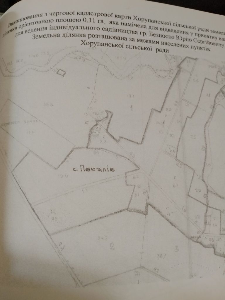 Продам участок для садівництва  0,1146  га смт Млинів с.Пекалів