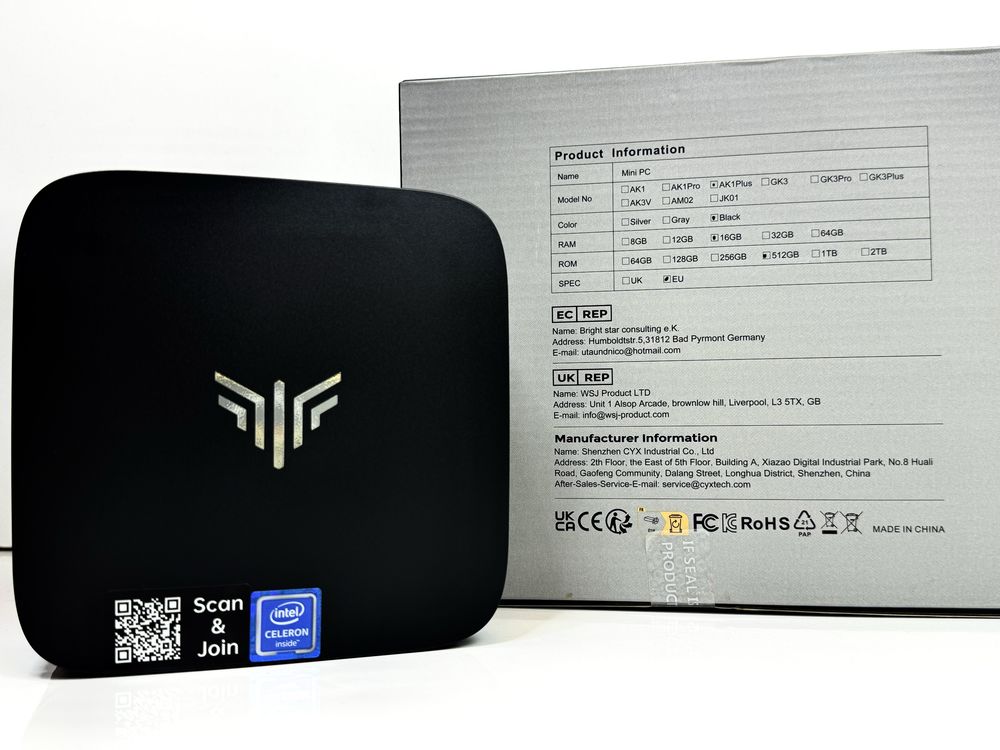 Новий міні-комп’ютер NiPoGi AK1PLUS Alder Lake N97 16/512GB Black