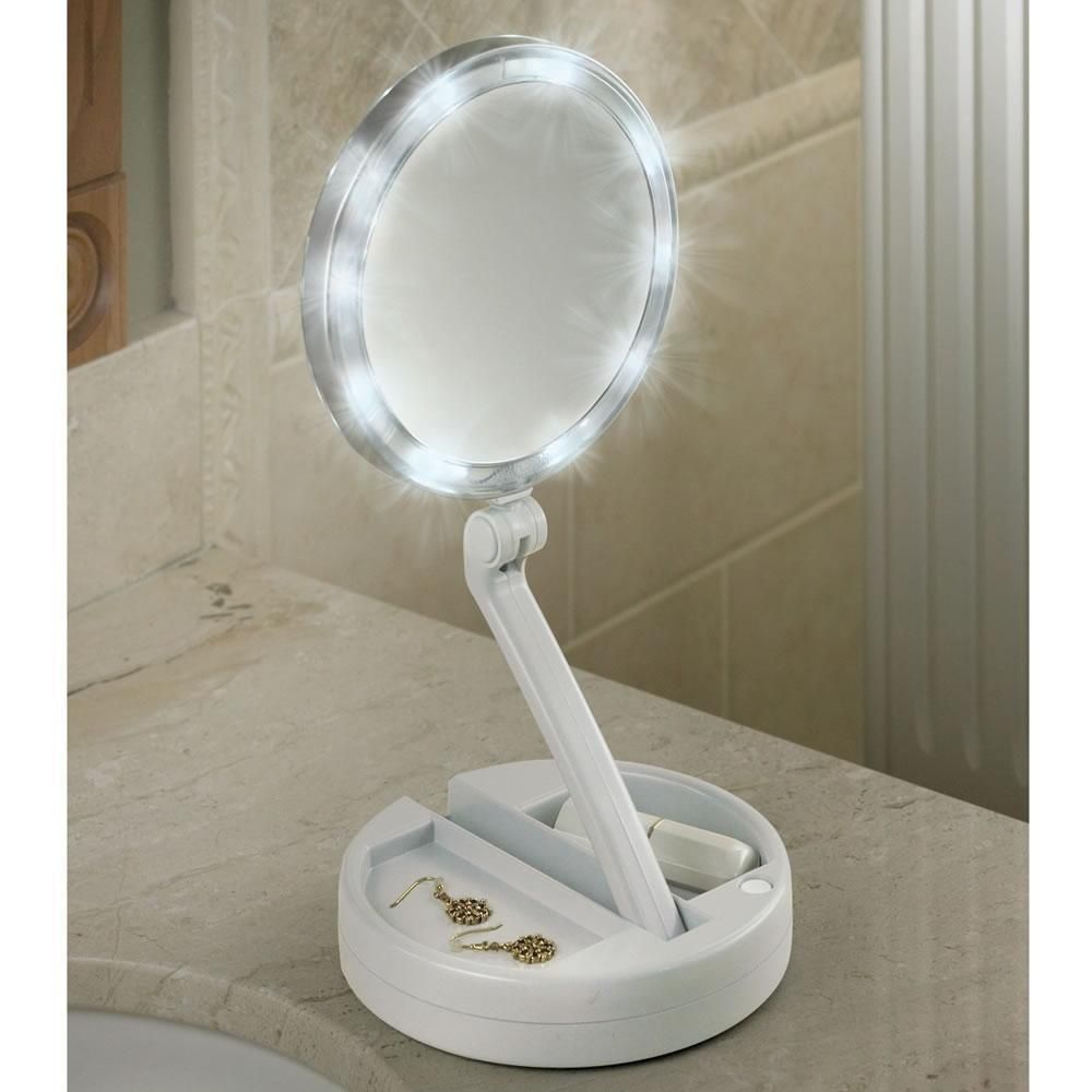 Складное зеркало для макияжа с Led подсветкой
