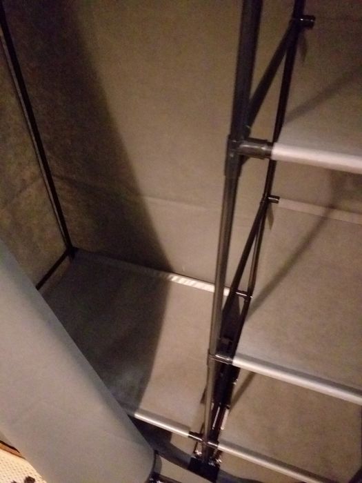 Roupeiro lona resistente 5prateleira,varão p cabides,2cores,PREÇO UNID