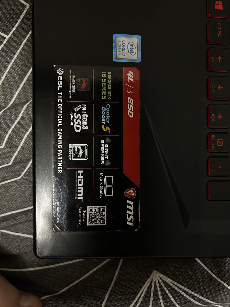 Laptop MSI GL73 - 16GB RAM - Gtx 1660Ti - i7-8750H - 1.26 TB