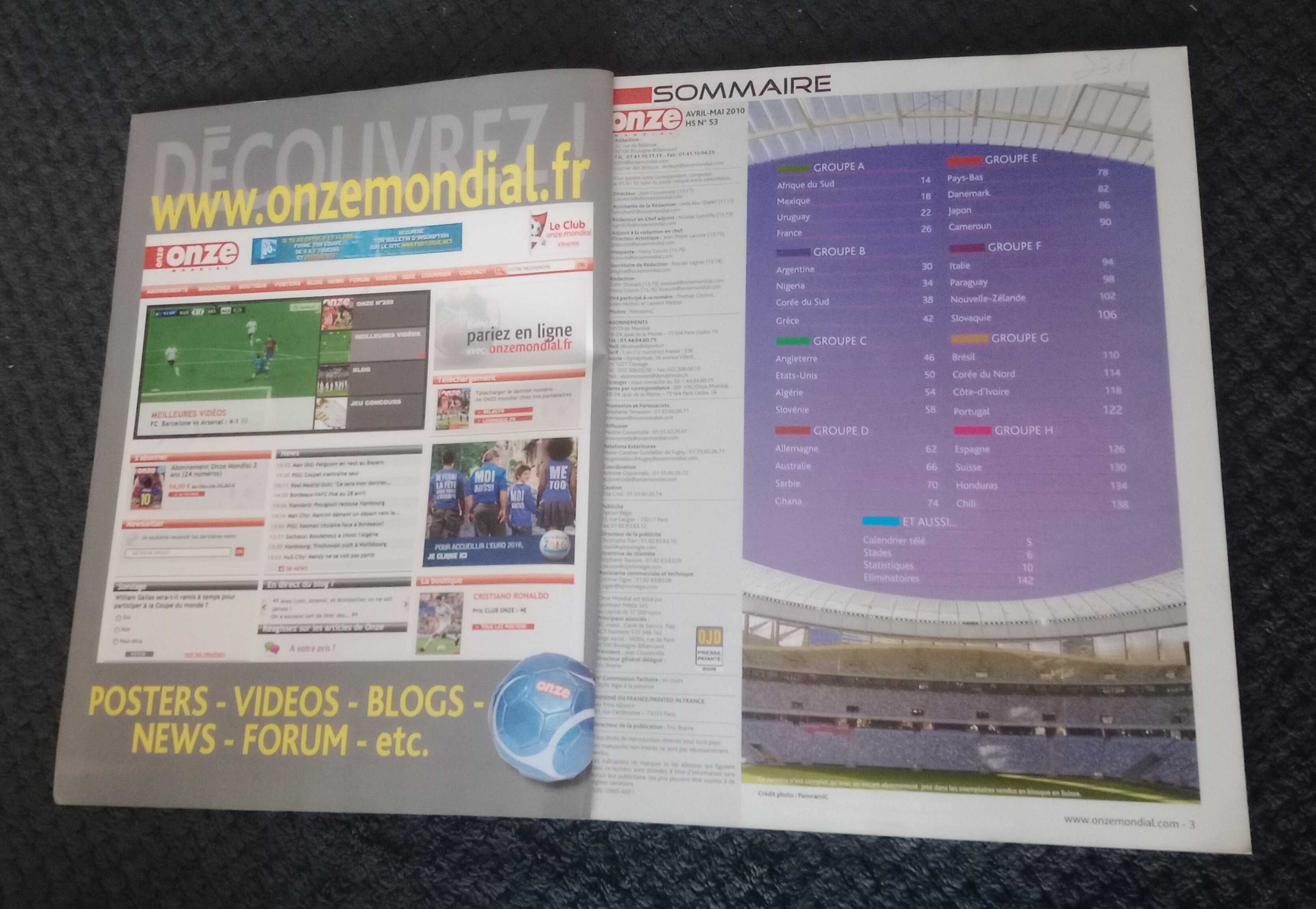 Revista Onze Mundial - Guia completo  Copa  Mundo 2010 Série Especial.