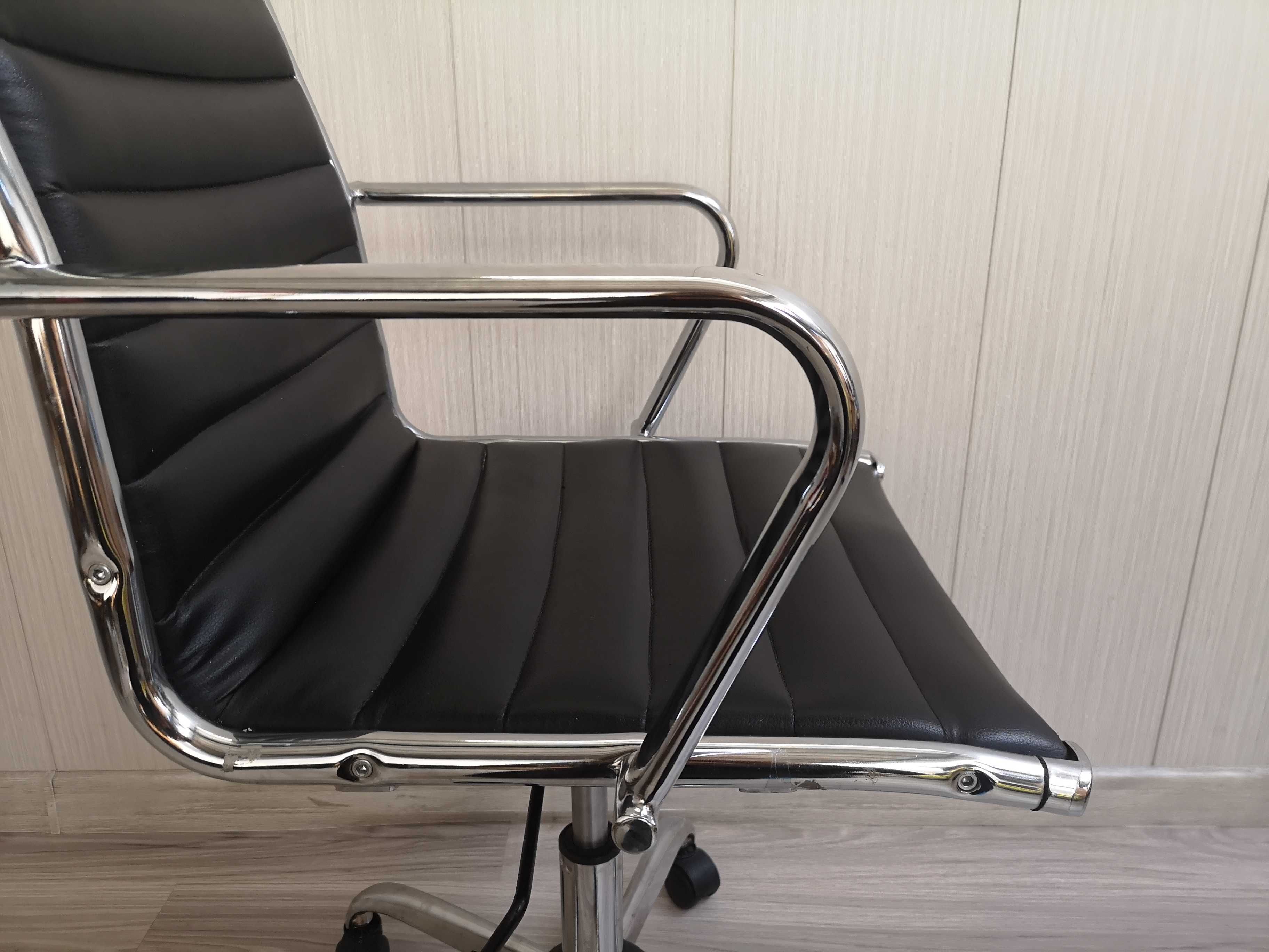 krzesło na kółkach chrom fotel biurkowy