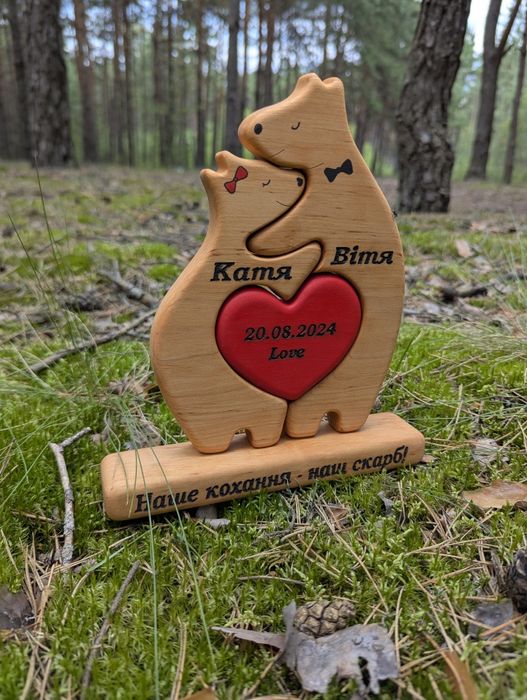 Подарунок Статуетка Пазл "Сімейні Цінності" до Нового Року Різдва