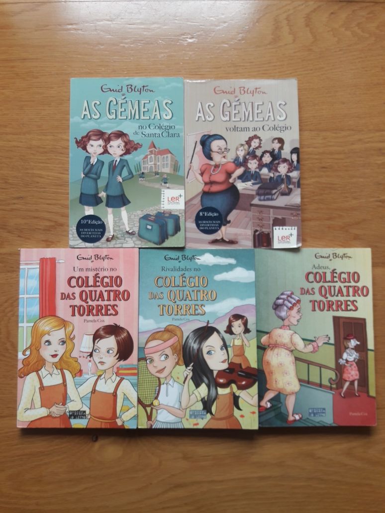 Coleção AS GÉMEAS e COLÉGIO DAS 4 TORRES, de Enid Blyton