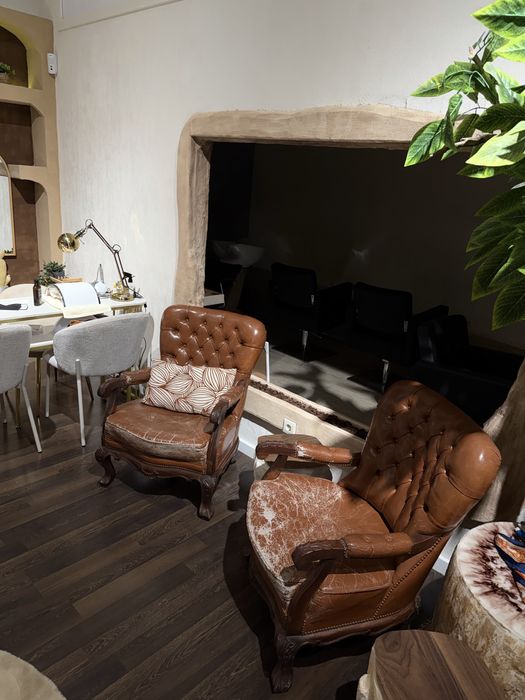 Conjunto de sofa vintage marron em couro
