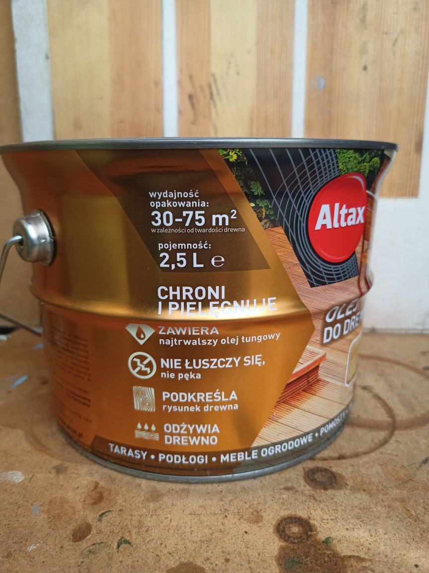 Olej do drewna Altax puszka 2,5 litra nowe WARTO !!