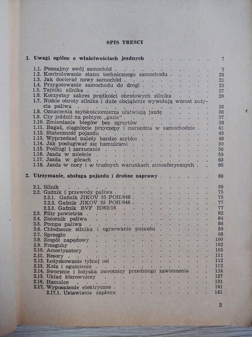 Jeżdżę samochodem SYRENA Zdzisław Glinka, instrukcja obsługi 1972