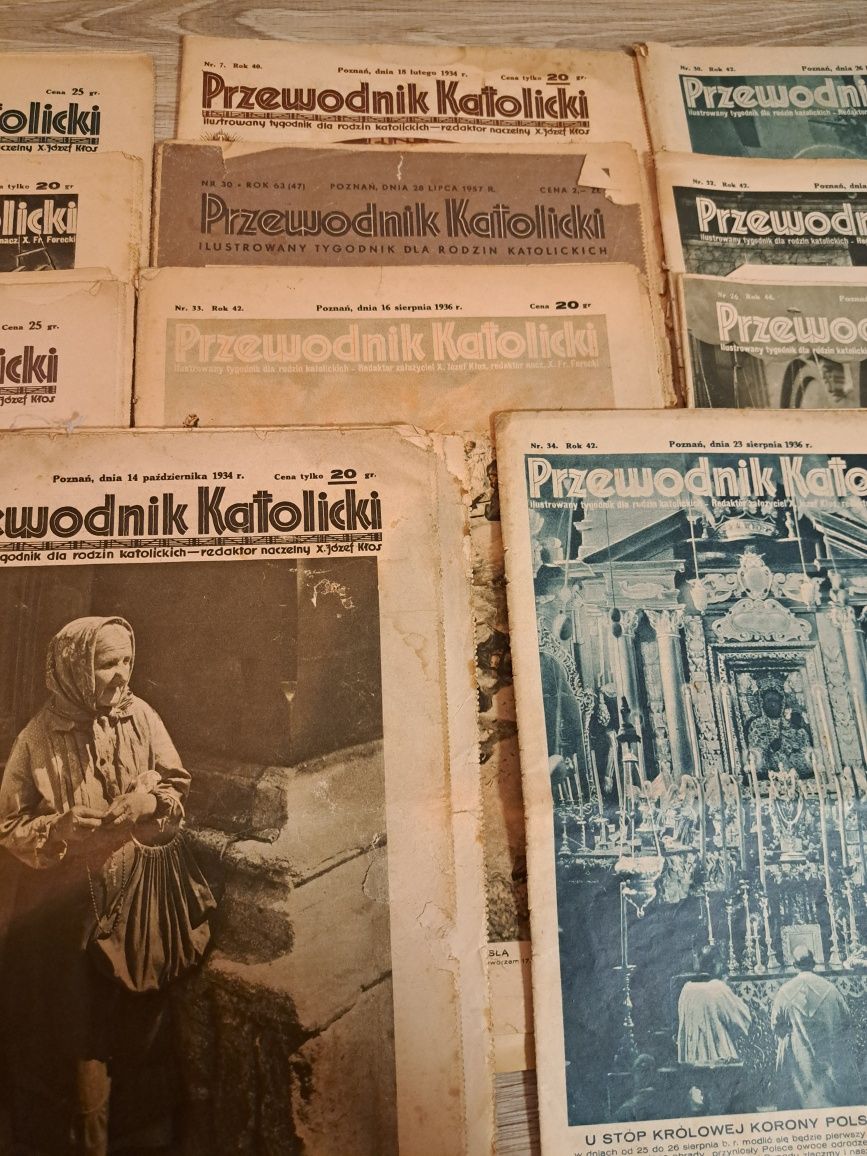Stare gazety Przewodnik Katolicki lata od 1931 do 1957