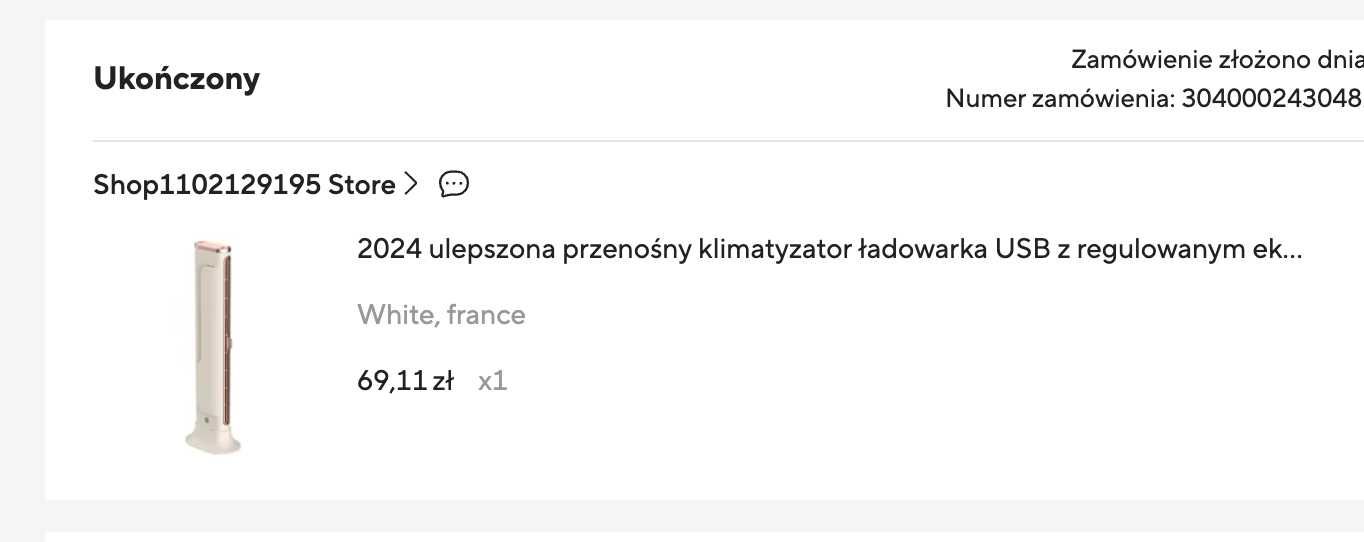 Wiatrak / Wentylator na monitor na lato (+ stojak) Kolor Złoty