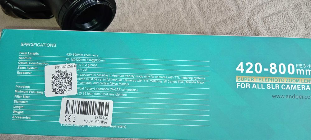 Obiektyw zmiennoogniskowy 420-800 mm
F8,3 Nikon