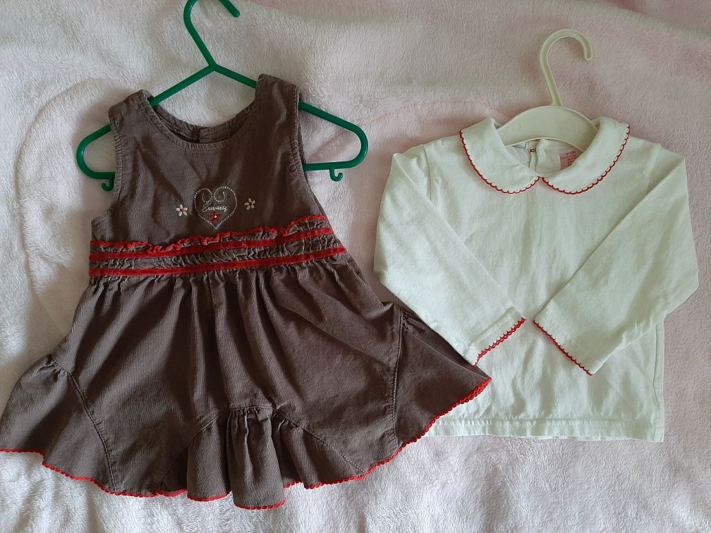 Sukienka elegancka, świąteczna, komplet Ohm&Emmy 9-12 m-cy,80 cm