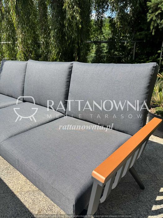 Komplet Mebli Ogrodowych Aluminiowy Zestaw na Taras Antracyt WYPRZEDAŻ