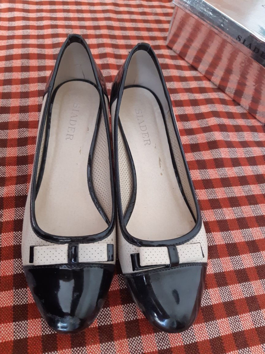 Buty damskie beżowo czarne