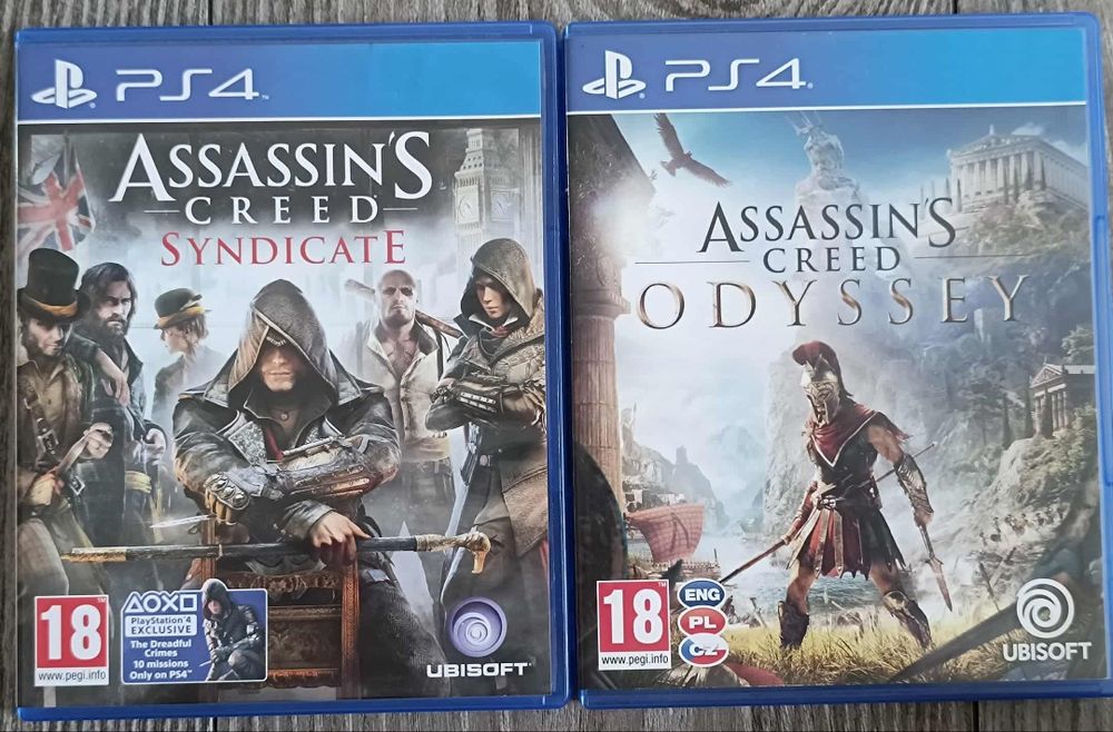 Assassin's Creed Odyssey, Syndicate- polskie okładki PS4 PS5 używane