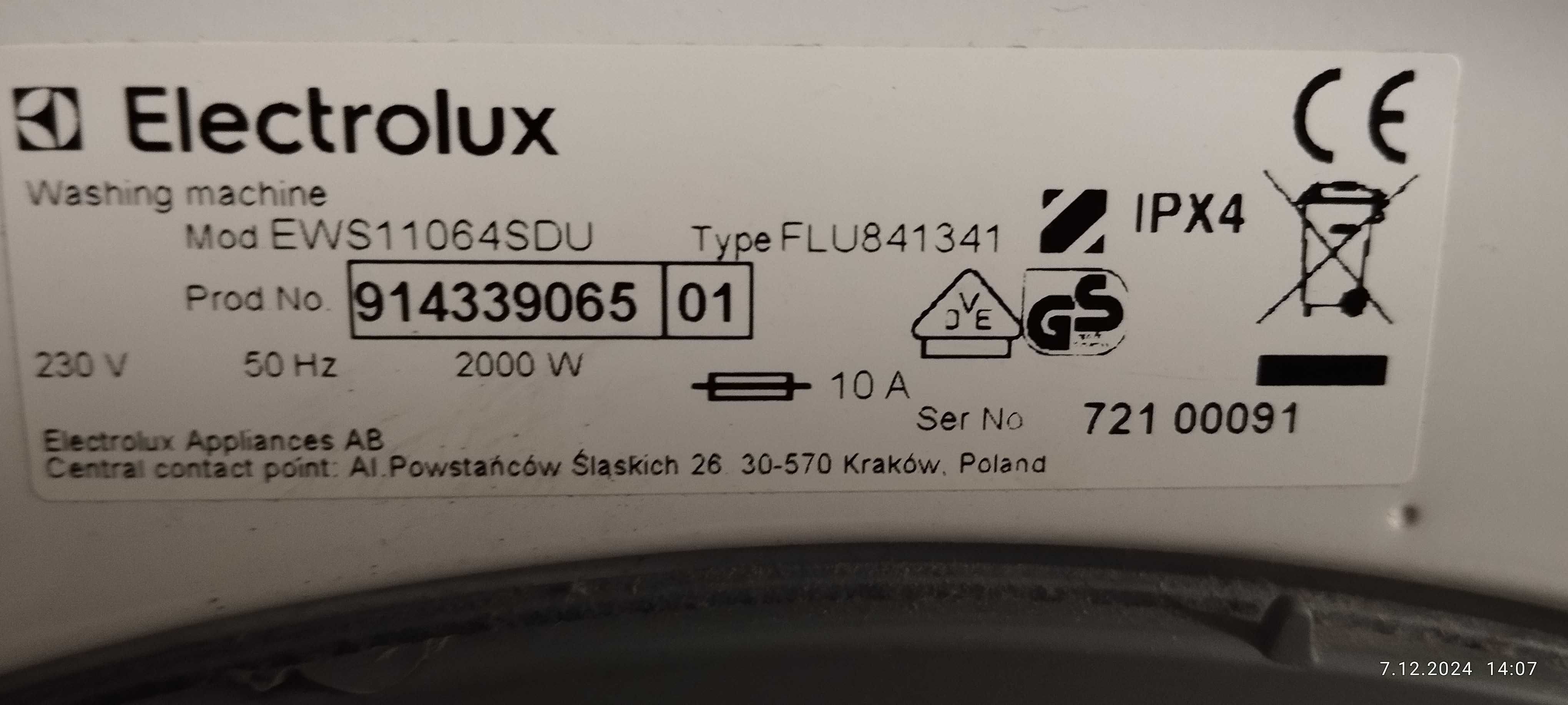 Panel sterujący pralki Electrolux kompletny sprawny