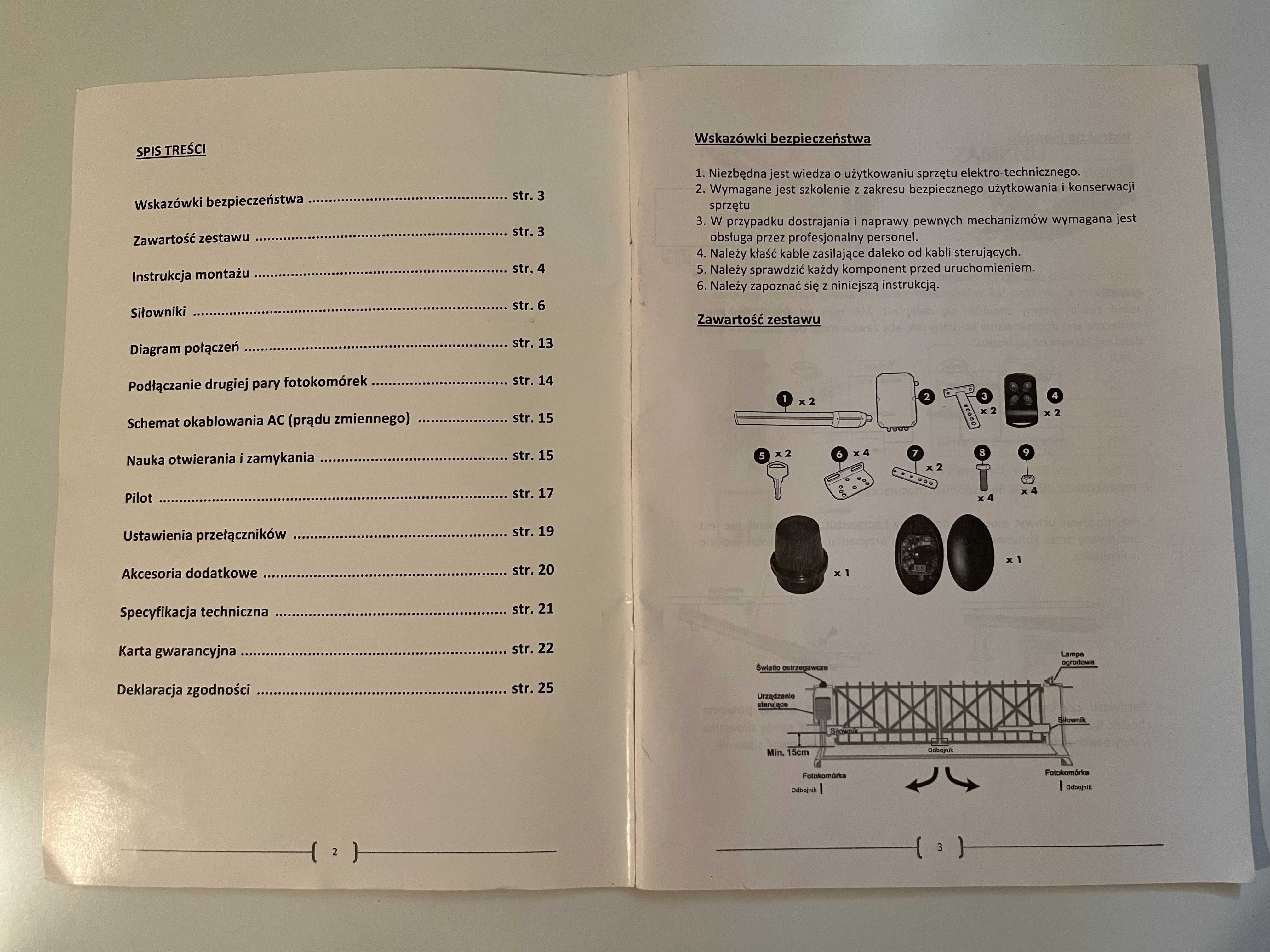 Instrukcja obsługi do bramy Arm 400 do napęd do bram Linea