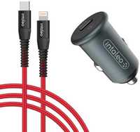 Автомобільний зарядний пристрій Intaleo + кабель USB-C - Lightning