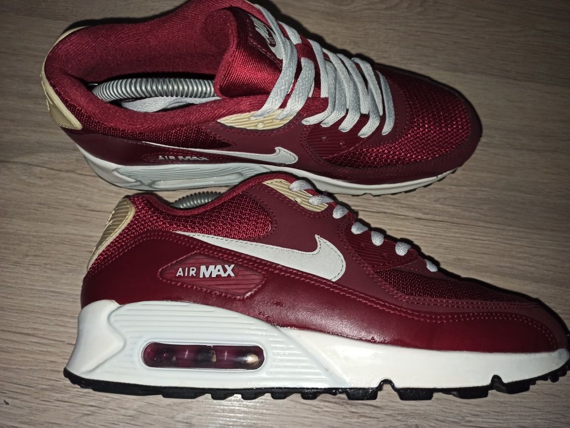 бордові кросівки Nike Air Max 90 Essential Red 2014