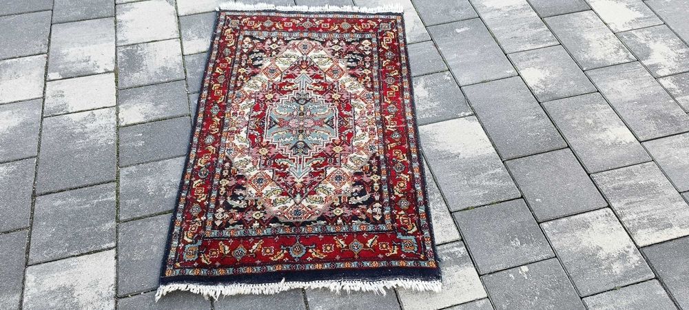 Kashan dywan wełniany tkany ręcznie 98 x 59 cm wełna perski